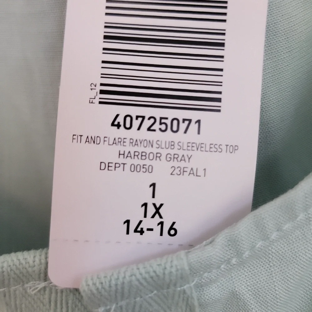 Torrid Women's Fit And Flare Sleeveless Blouse 1X Harbor Gray NWT - Picture 6 of 6